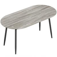 AUSZIEHBARER-ESSTISCH MDF Grau - Schwarz/Grau, Holzwerkstoff/Metall (160/80/75cm) - HOMCOM