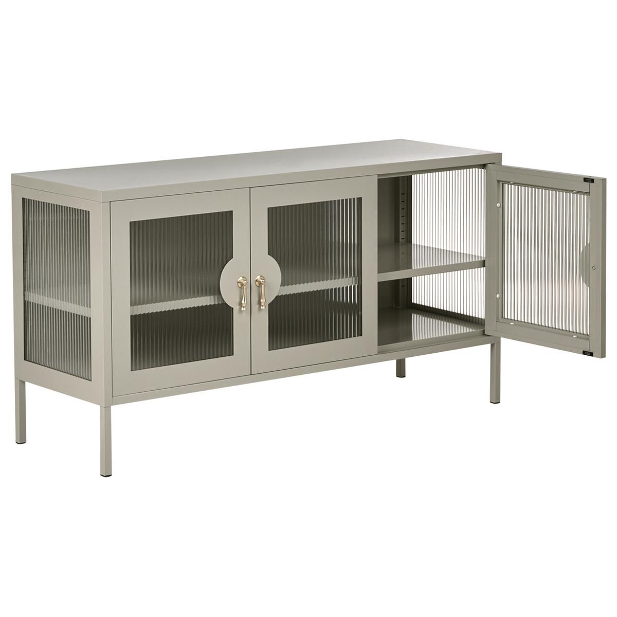 SIDEBOARD mit 3 Türen Metall Hellbeige Gleora - Beige, Metall (120/65/40cm) - Beliani