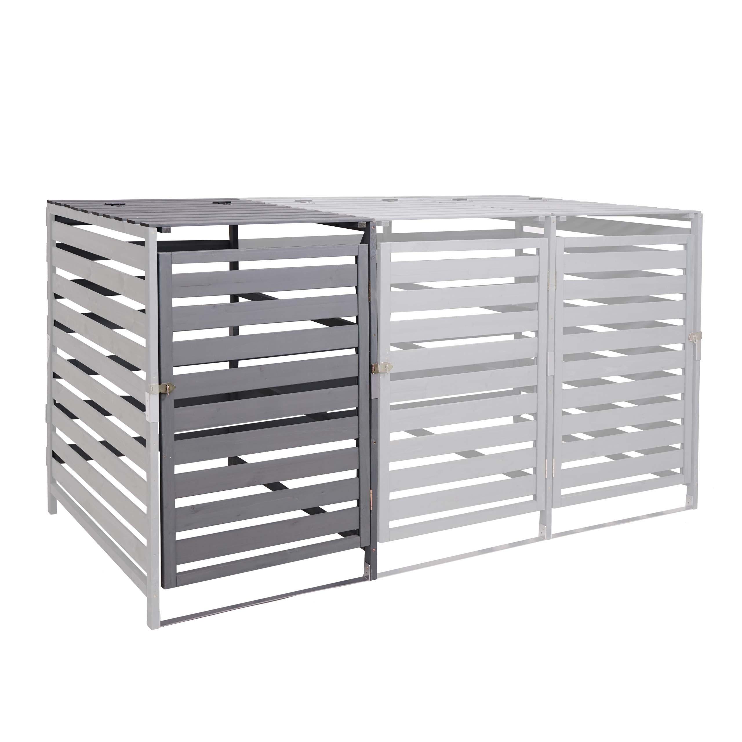 MÜLLTONNENBOX ERWEITERUNG Hellgrau - Hellgrau, Holz (67/114/97cm) - MCW