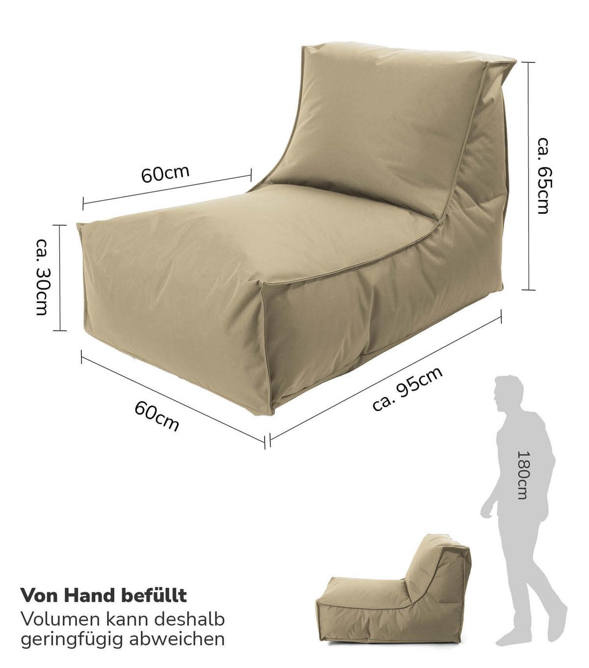 OUTDOOR SITZSACK Der Sundowner - Cappuccino, Textil (60/65/95cm) - Mokebo