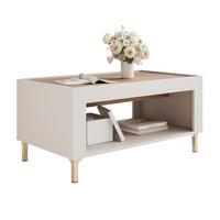 COUCHTISCH AVENA 97/56/47 cm Rechteckig, Kaschmir/Eiche - Kaschmir/Schwarz, Holzwerkstoff/Kunststoff (56/97/47cm) - Idohome