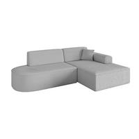 ECKSOFA Ottomane Rechts IREA-L1-v3 - 232x165x77 cm Hellgrau - Hellgrau, Holzwerkstoff/Textil (232/165cm) - ALTDECOR