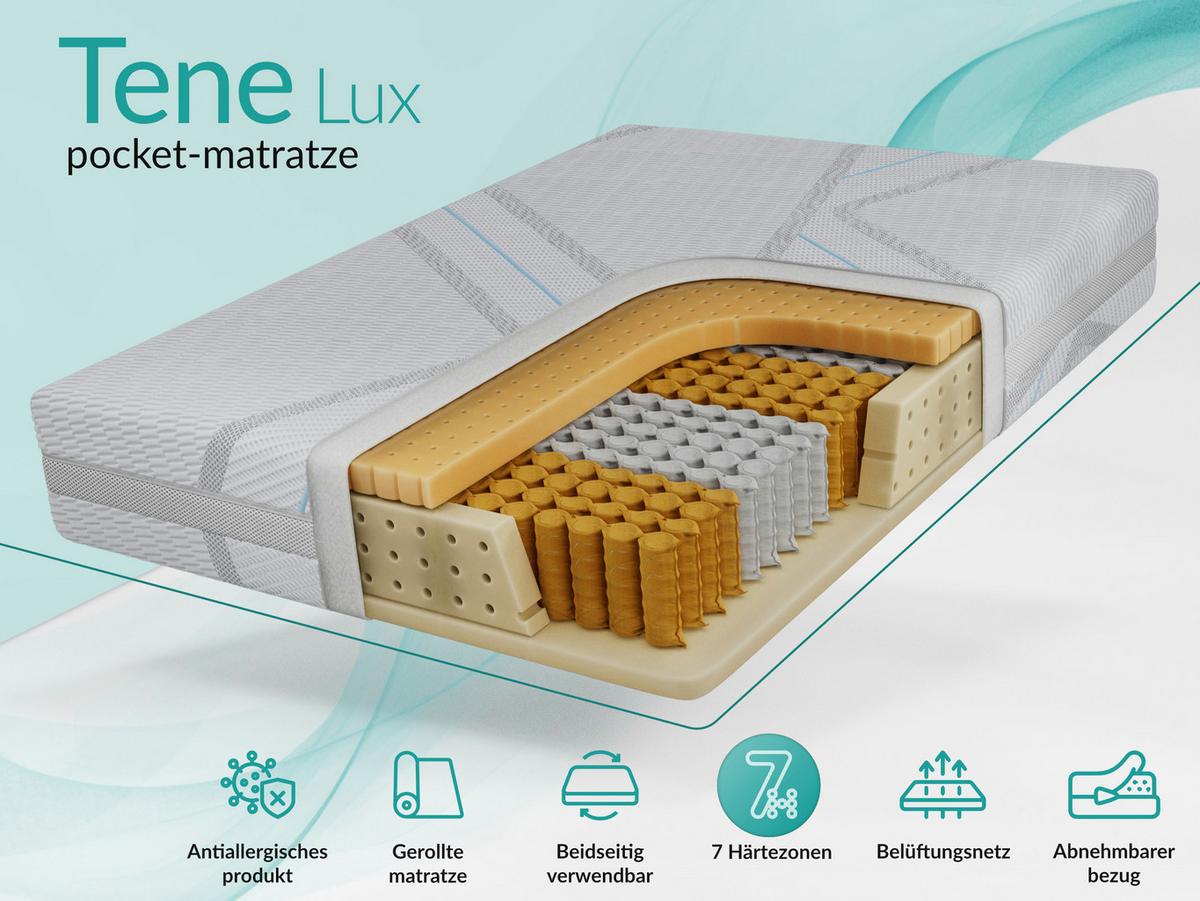 TASCHENMATRATZE TENE - 200/200 - H3 - Lux - Multicolor, Textil (200/200cm) - MKS