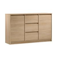 SIDEBOARD Mormanno 2T 3S Eiche Cremona – klassisches Design im Holzdekor - Eichefarben, Holzwerkstoff (138/86.5/40cm) - AX Living