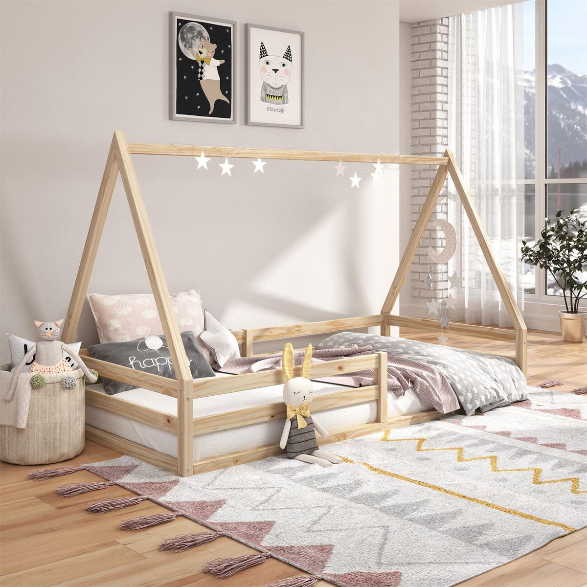 HAUSBETT SILA 90x200 cm natur - Naturfarben, Holz (96/152/206cm) - IDIMEX