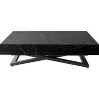 COUCHTISCH Cavetta U höhenverstellbar ausziehbar, Marmor Schwarz 120-200/80/27-76 cm - Anthrazit/Schwarz, Holzwerkstoff/Metall (80/200/76cm) - WFL GROUP