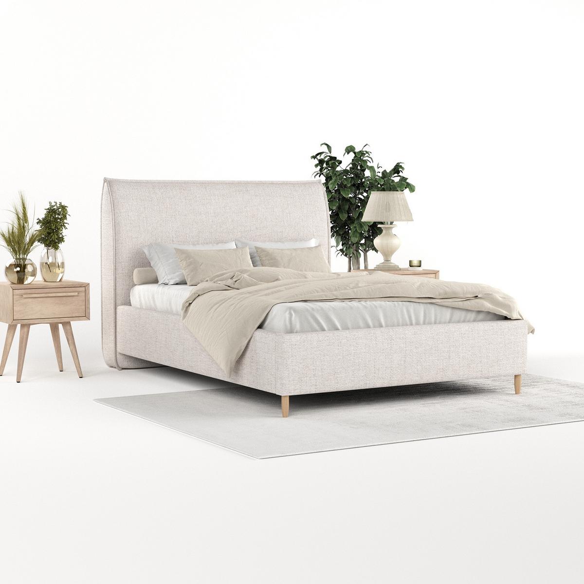POLSTERBETT Mira 180/200 cm Hellbeige im Neve Stoff - Sandfarben/Naturfarben, Holz/Holzwerkstoff (180/200cm) - AltaBeds