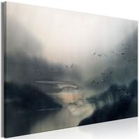 KUNSTDRUCK Grau 60/40 cm - Grau/Grün, Textil (60/40cm) - KUNSTLOFT