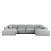 WOHNLANDSCHAFT Celes Premium In Artico - Hellgrau, Holzwerkstoff/Textil (378/73/165cm) - Fun Möbel