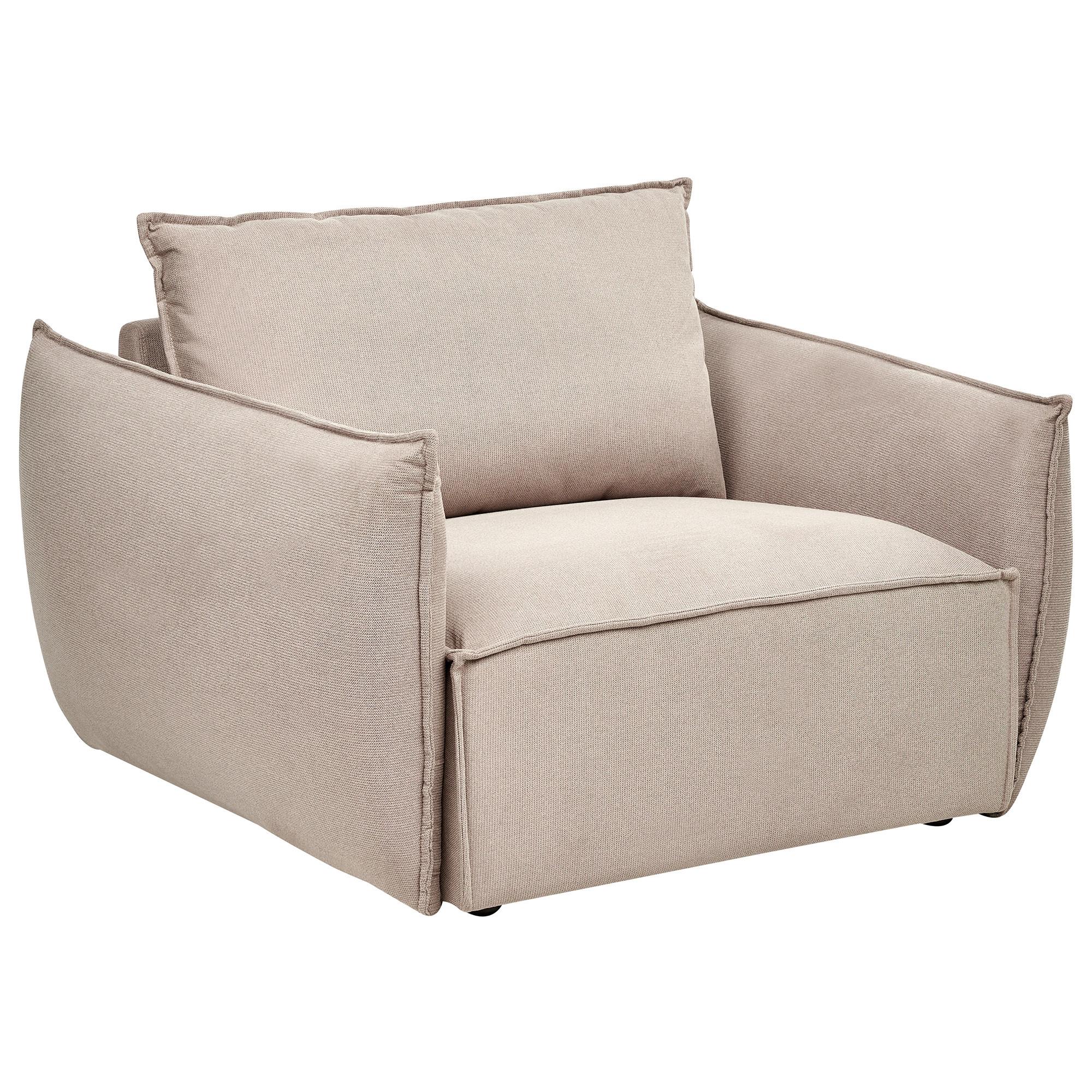 SESSEL Stoff Taupe Kunes - Taupe, Textil (124/78/94cm) - Beliani