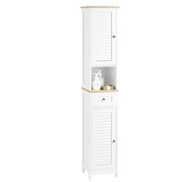 HOCHSCHRANK Weiß - Hellbraun/Weiß, Holzwerkstoff (32/170/30cm) - SoBuy