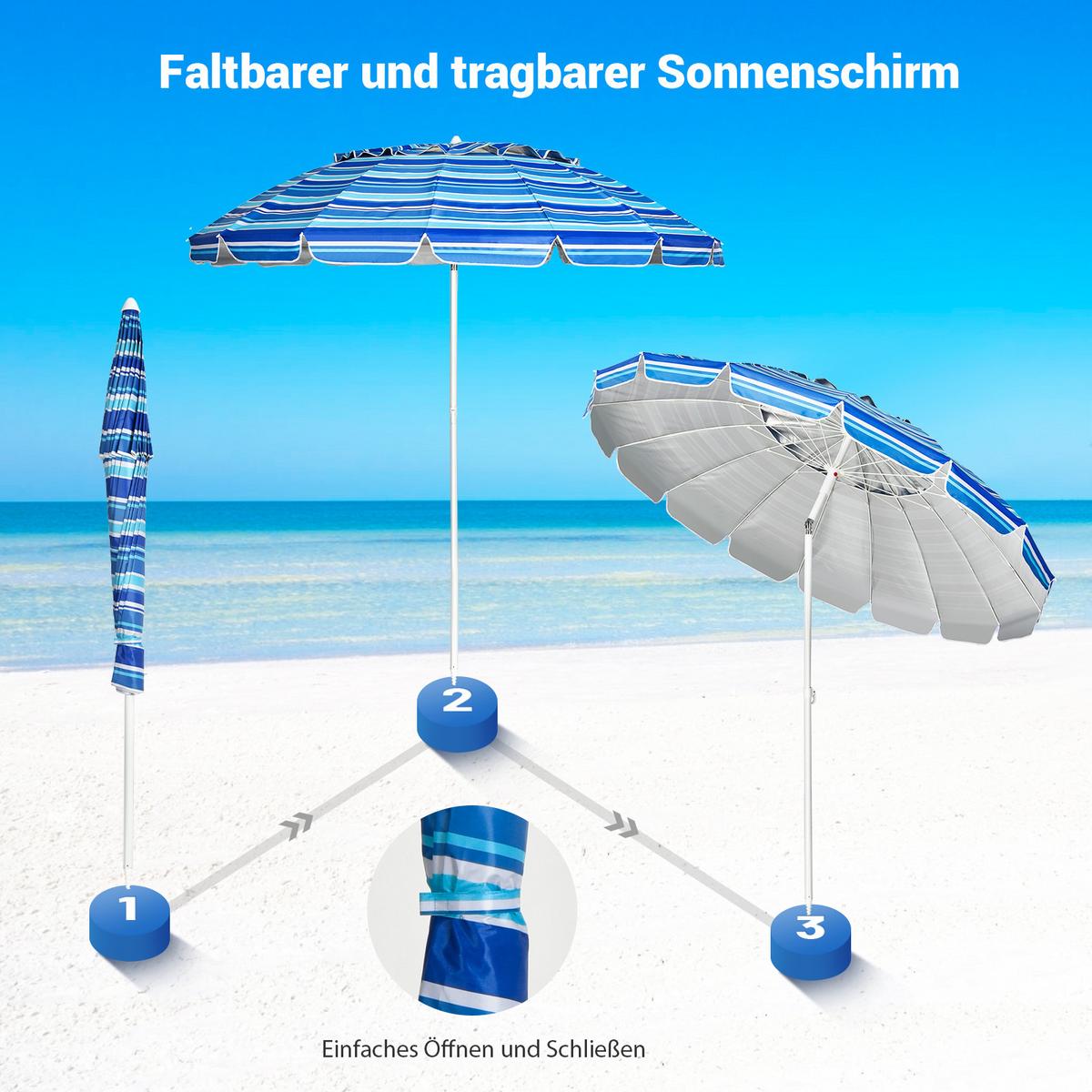 SONNENSCHIRM Blau - Dunkelblau, Metall (250/250cm) - COSTWAY