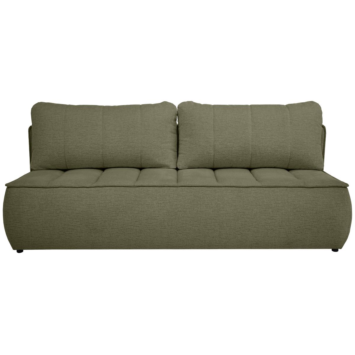 SCHLAFOSOFA Doris mit Schlaffunktion und Bettkasten, DL-System, Grün - Grün, Textil (210/88/100cm) - Beautysofa