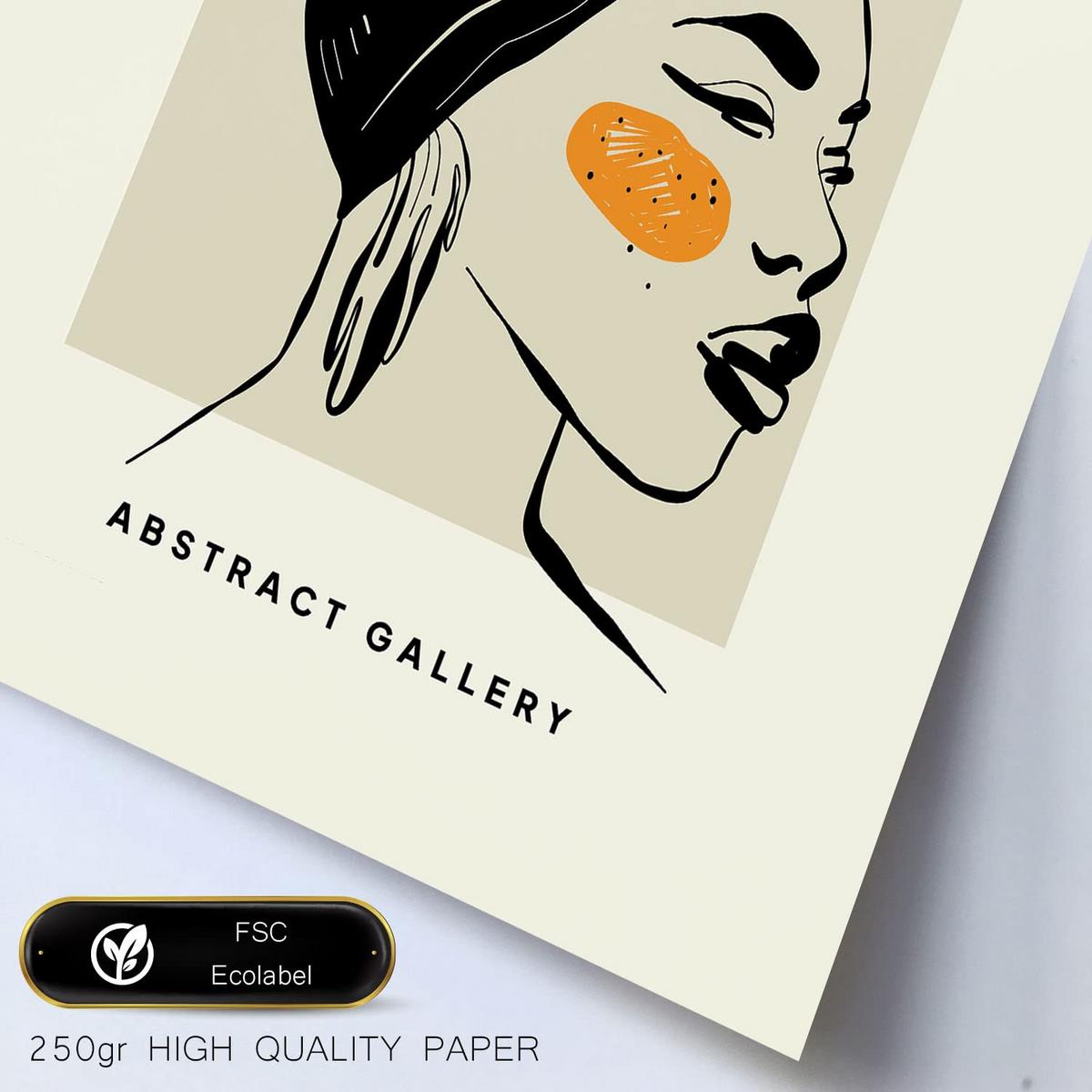 POSTER Set Mit 6 In Schwarzer Tinte Natürlich Künstlerische Und Abstrakte Drucke Für Innenarchitektur A3 & A4 Rahmen Aus Hellem Holz - Beige, Papier (29/3cm) - Nacnic
