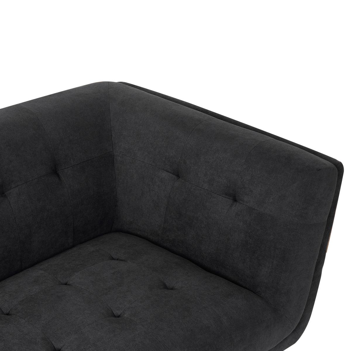 2-SITZER-SOFA Stoff Schwarz Habo - Hellbraun, Textil (176/78/72cm) - Beliani