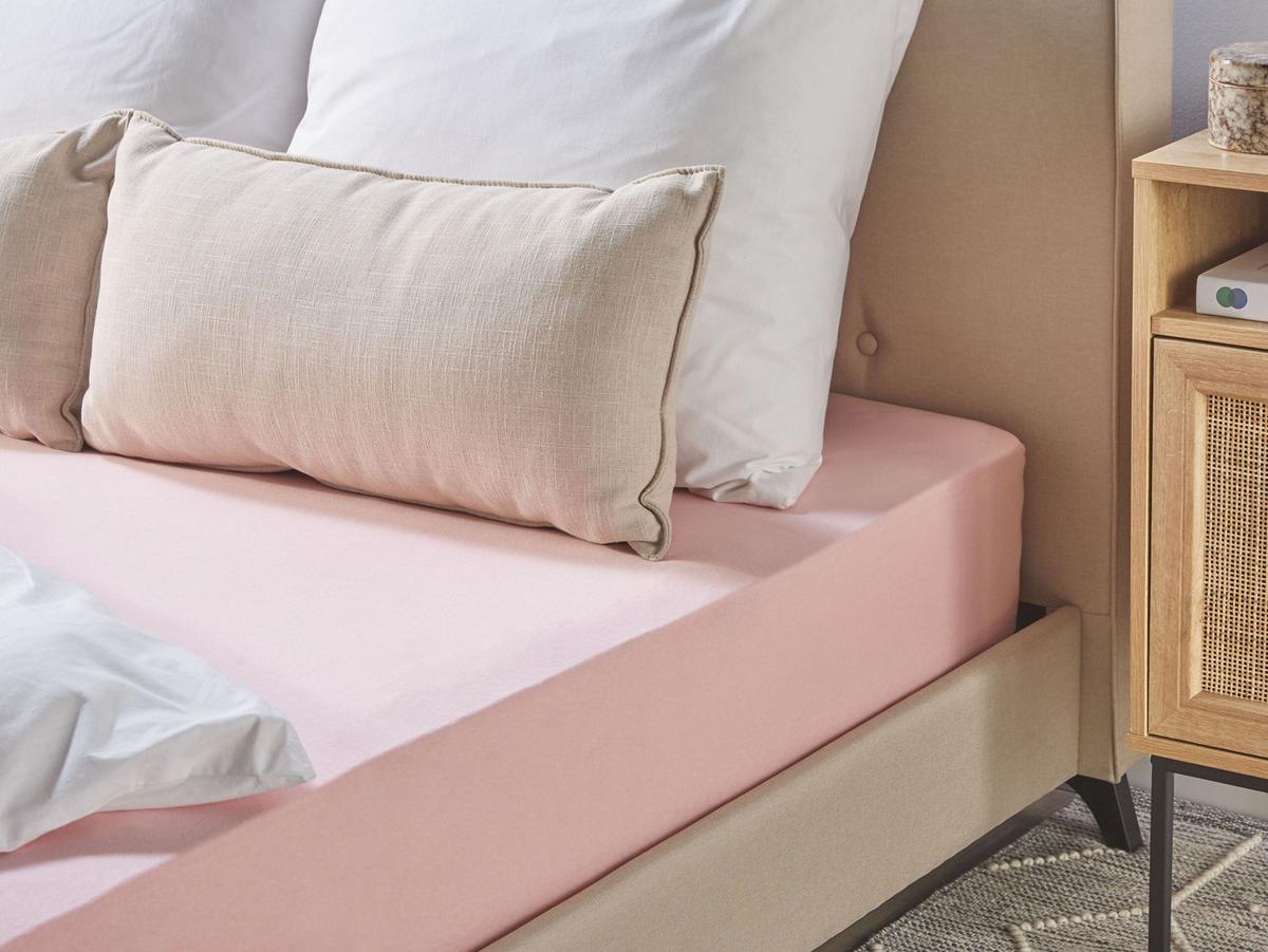 SPANNBETTLAKEN Rosa 200 x 200 cm Hofuf - Pink, Textil (200/200cm) - Beliani