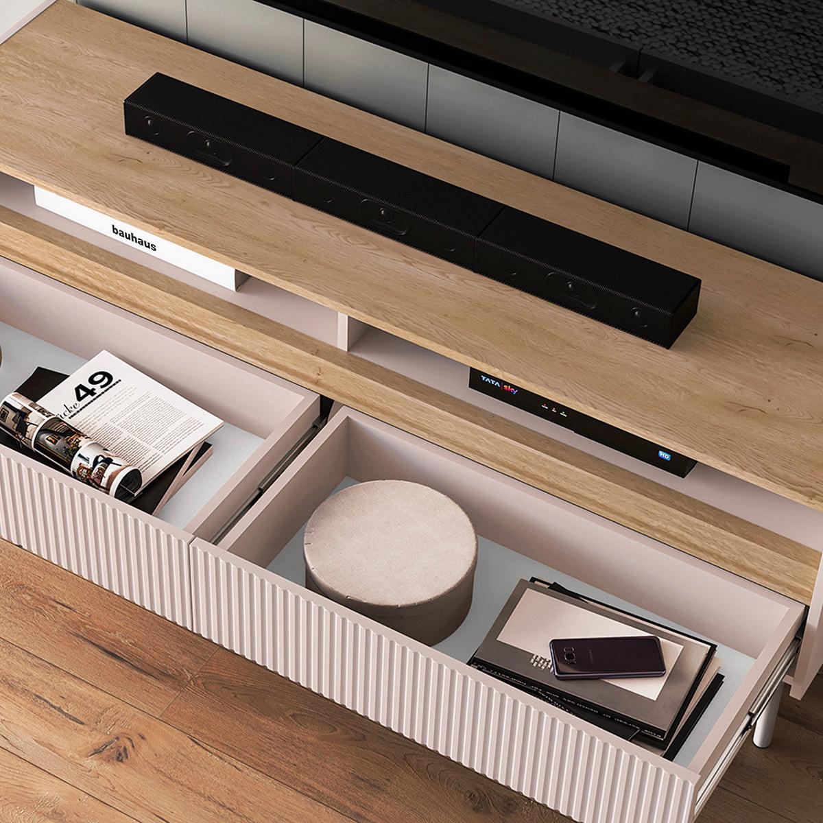 TV-MÖBEL Connie Kaschmir und Holz - Kaschmir, Holzwerkstoff (153.8/54.9/40cm) - Petits-meubles