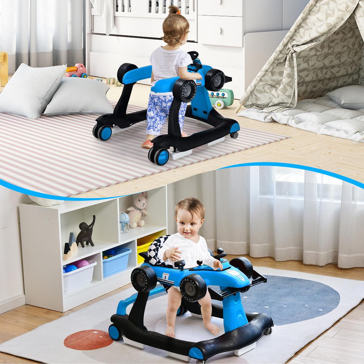 LAUFLERNWAGEN Klappbar Blau - Blau, Kunststoff (76/56/64cm) - COSTWAY