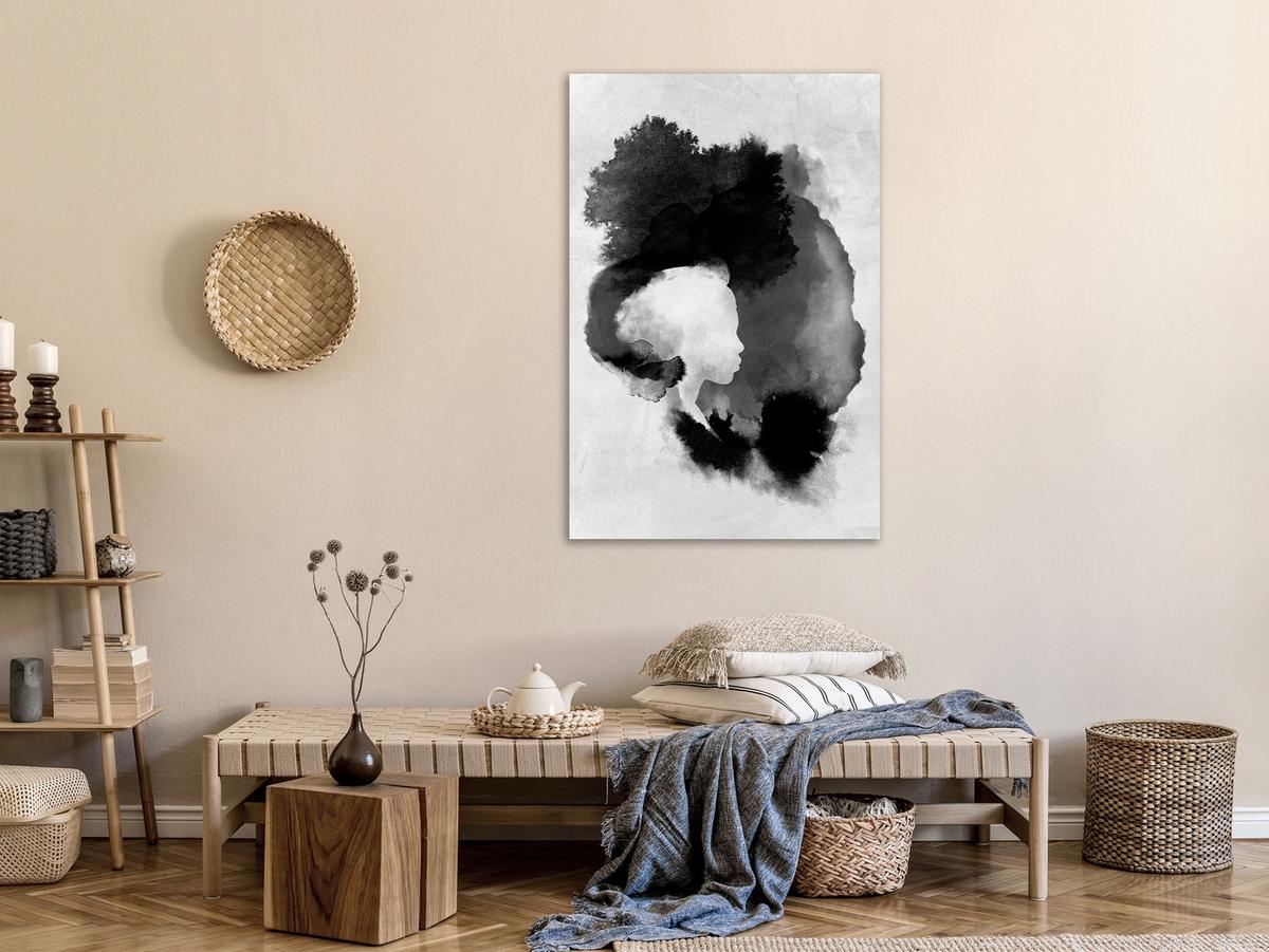 KUNSTDRUCK Schwarz-Weiß 40/60 cm - Schwarz, Textil (40/60cm) - KUNSTLOFT