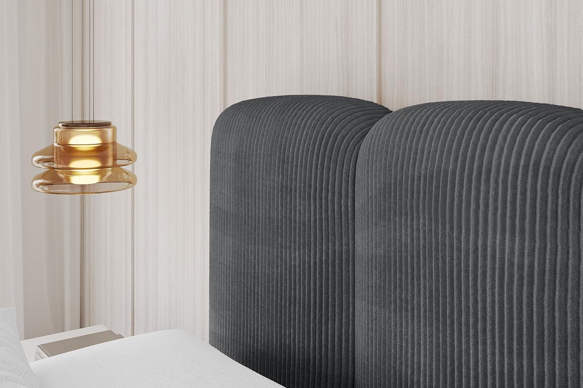 POLSTERBETT mit Bettkasten und Lattenrost, Boxbett ohne Matratze - KALA 200x200 Dunkelgrau - Anthrazit, Holzwerkstoff/Textil (200/200cm) - ALTDECOR