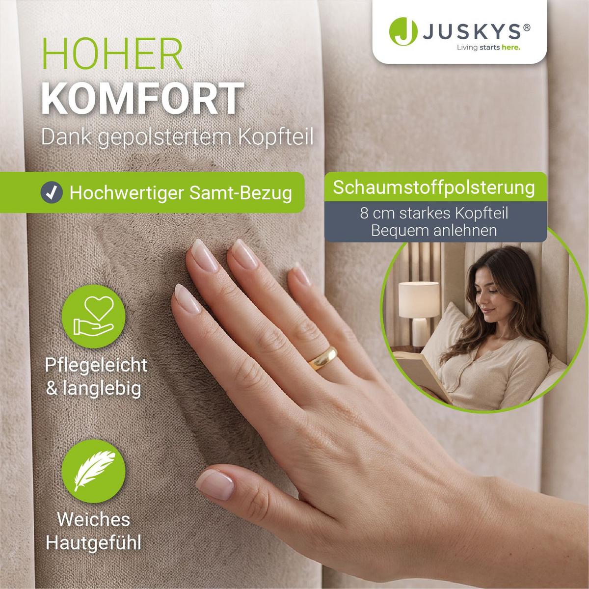 POLSTERBETT Savona beige 140 x 200 cm - Beige, Holzwerkstoff (140/200cm) - Juskys