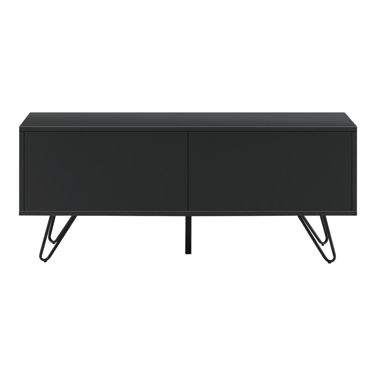 LOWBOARD Bollebygd - Schwarz, Holzwerkstoff/Metall (110/46.5/30cm) - [en.casa]