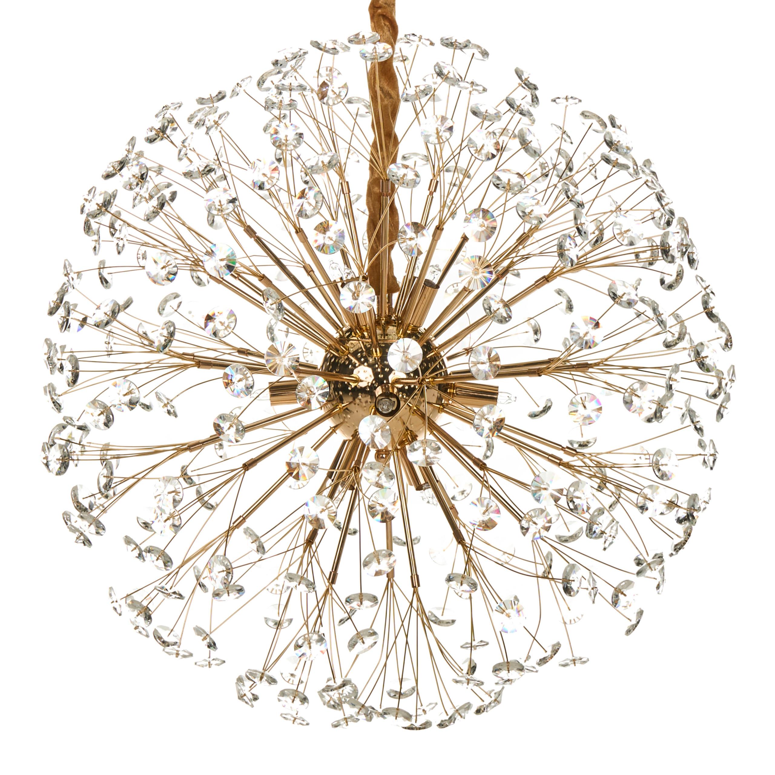 KRONLEUCHTER Glas Messing Timane - Transparent/Goldfarben, Glas (60/60/90cm) - Beliani