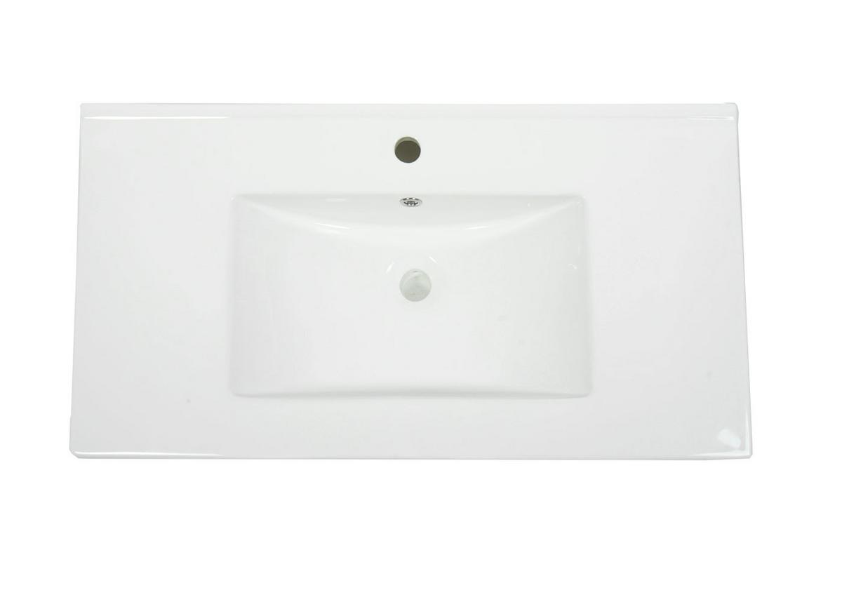 WASCHBECKEN eckig Weiß - Weiß, Keramik (92/17/46cm) - MCW