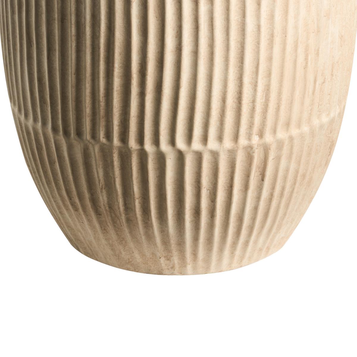 BLUMENKÜBEL Beige Poros - Beige, Keramik (50cm) - Beliani