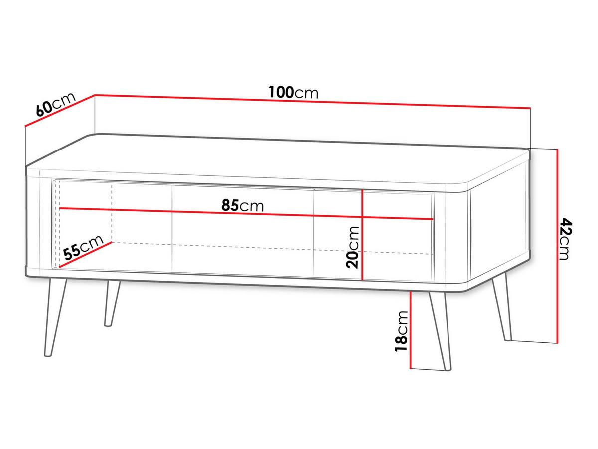 COUCHTISCH Marly RE16 - Kaschmir/Goldfarben, Holzwerkstoff/Metall (60/100/42cm) - MIRJAN24