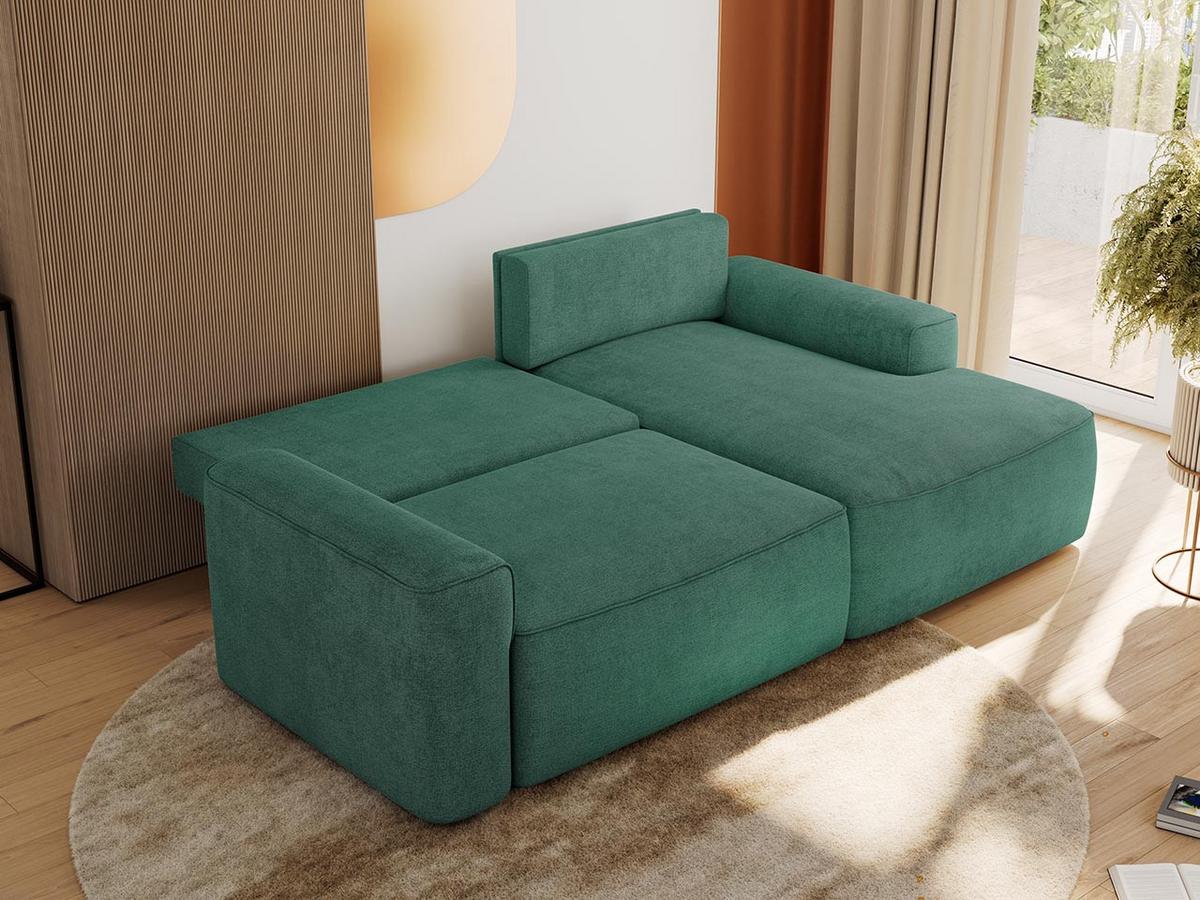 ECKSOFA BELLUNO L Grün Strukture - Rechts - Schwarz/Grün, Textil (233/144cm) - MKS