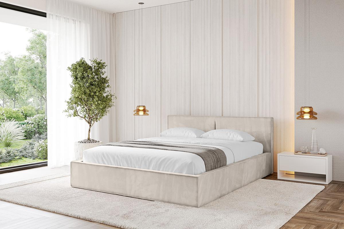 POLSTERBETT mit Bettkasten und Lattenrost, Boxbett ohne Matratze - TIVON-V1 180x200 Beige - Beige, Holzwerkstoff/Textil (180/200cm) - ALTDECOR