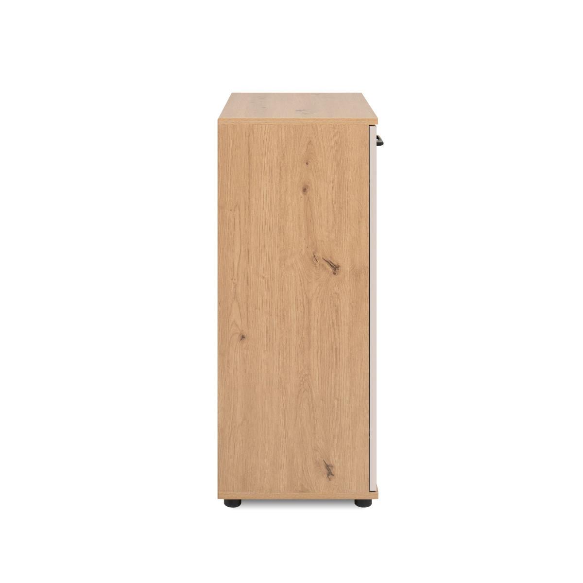 SIDEBOARD 2 Türen Eicheneffekt und Kaschmir 35/85,5/60 cm - Eschefarben, Holzwerkstoff (35/85.5/39.5cm) - Calicosy