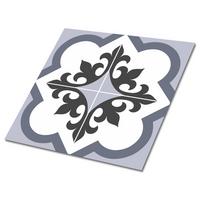 FLIESENAUFKLEBER 9 Stück 30x30 cm selbstklebend Königliche Lilien - Grau, Textil (30/1.6/30cm) - TULUP