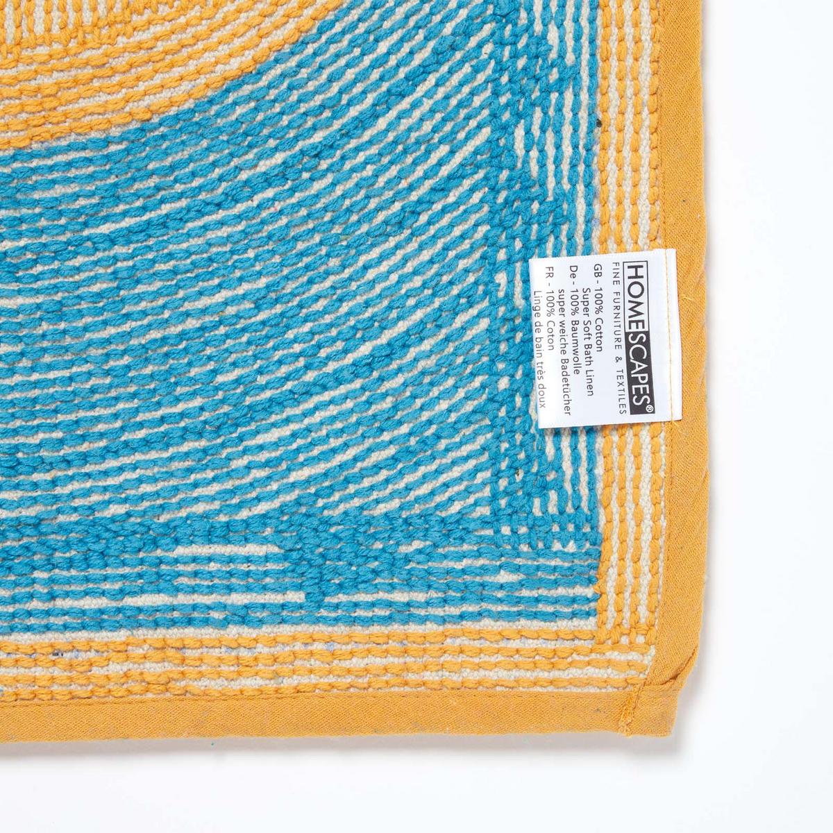 BADEMATTE Gummiente 45/75 cm, Baumwolle - Blau, Textil (45/75cm) - Homescapes