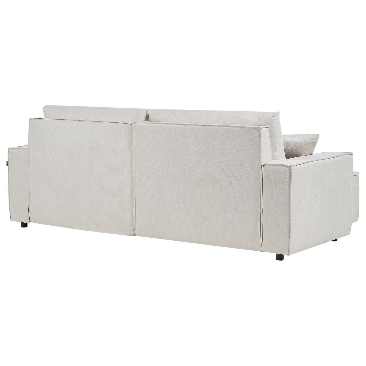 3-SITZER-ECKSOFA beige linksseitig mit Schlaffunktion Stauraum Karila - Beige, Textil (250/150cm) - Beliani