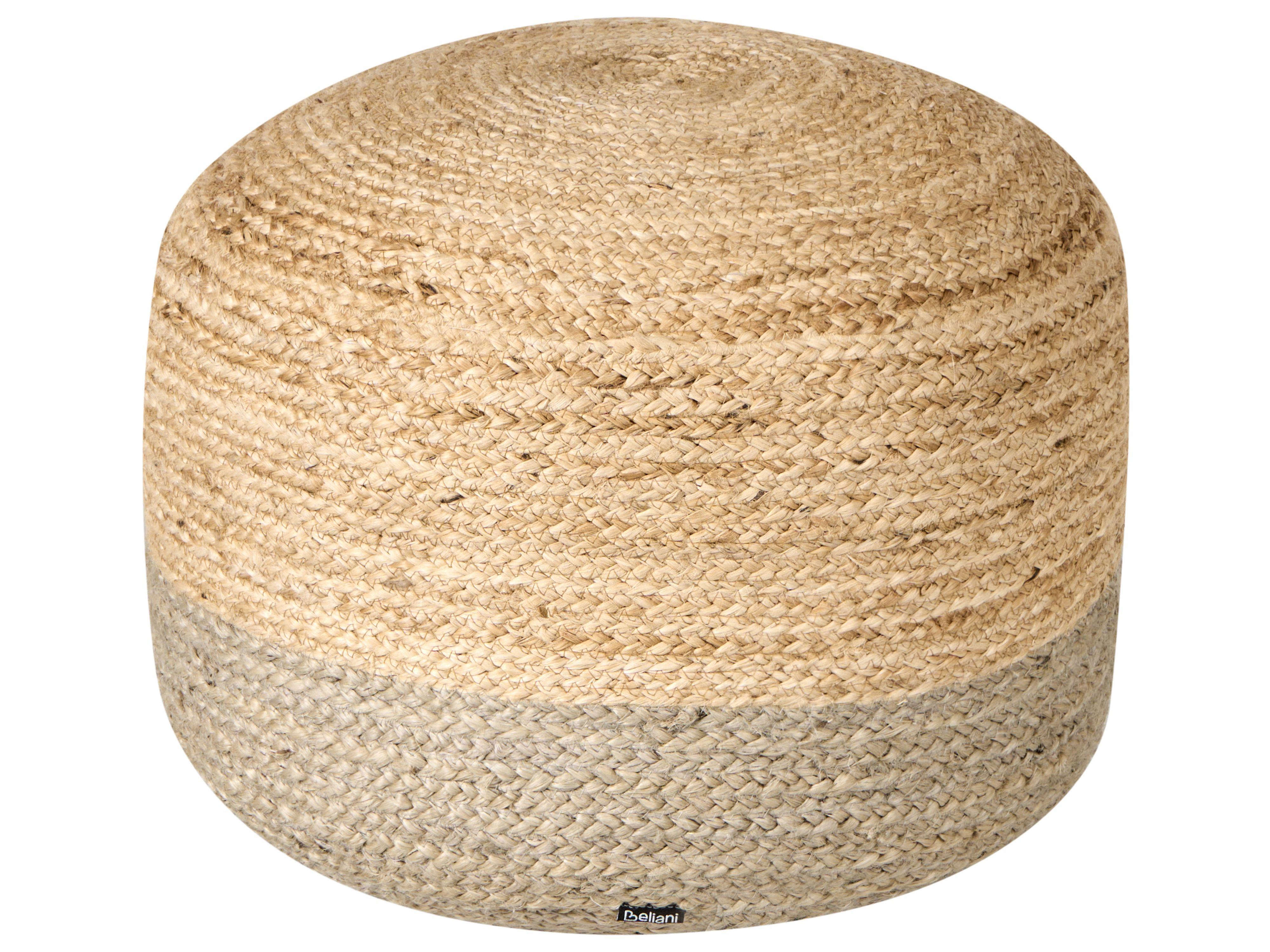 POUF Naturfarben Duki - Taupe/Naturfarben, Naturmaterialien (50/40/50cm) - Beliani
