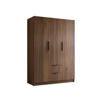 KLEIDERSCHRANK Calwi I - Nussbaumfarben/Schwarz, Holzwerkstoff/Kunststoff (150/216/60cm) - MIRJAN24