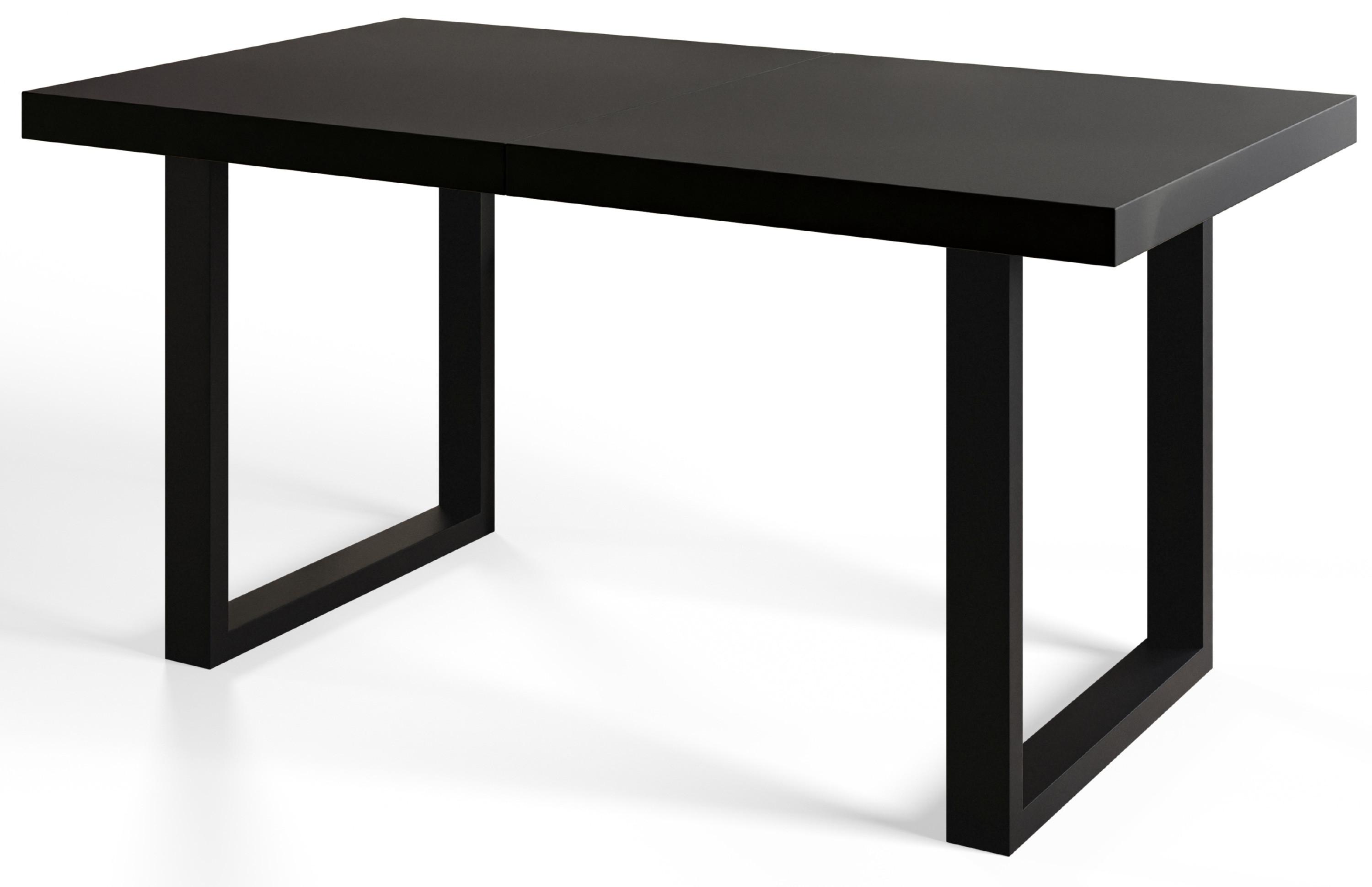 INDUSTRIELLER Esszimmertisch LOFT-U, ausziehbarer Tisch, Größe: 180-280X90X77 cm, Wohnzimmertisch Farbe: Schwarz, mit Metallbeinen in Farbe Schwarz - Schwarz, Holzwerkstoff (180/90/77cm) - Alpi-Möbel