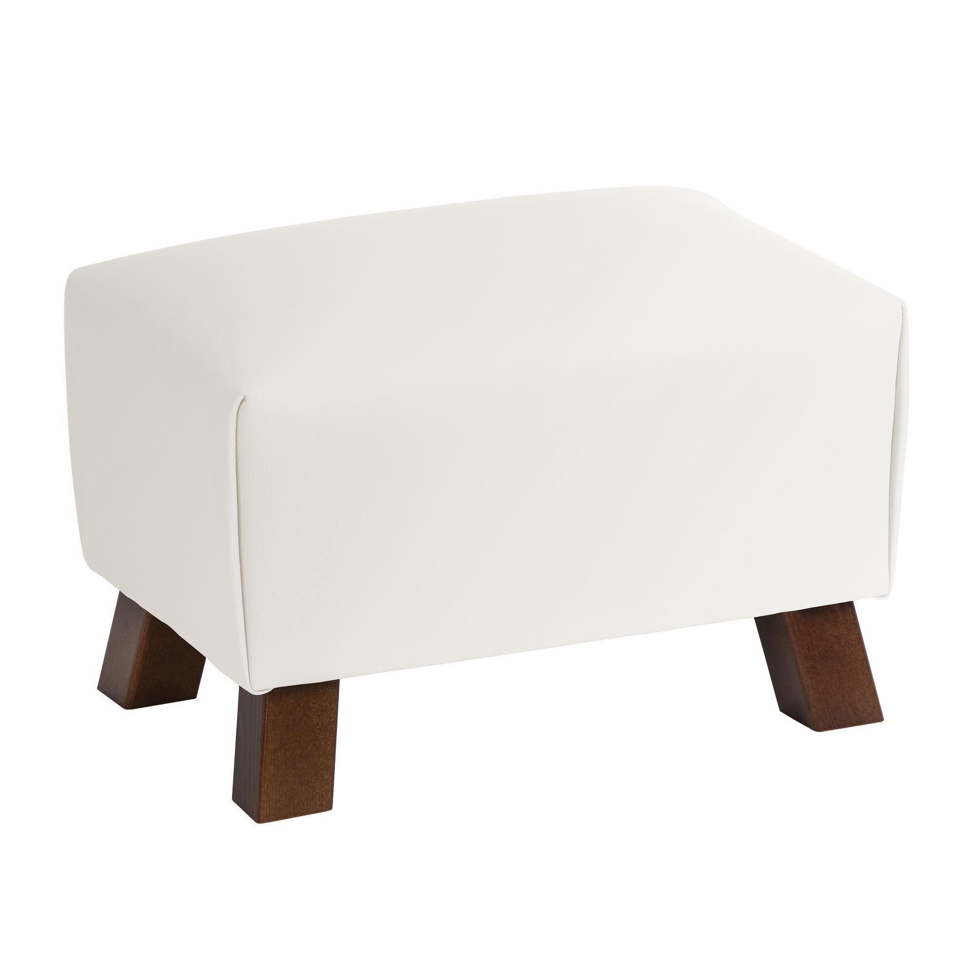 POLSTERHOCKER Kaylah pigmentiertes Nappaleder weiß - Weiß, Leder (28/28/40cm) - 58aufmkessel