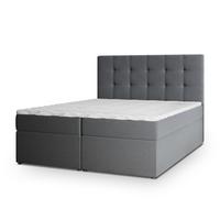 BOXBETT PALMA 180x200 cm mit Matratze und Topper, H2+H3 - Graphitfarben - Graphitfarben, Holz (180/200cm) - MASSENO
