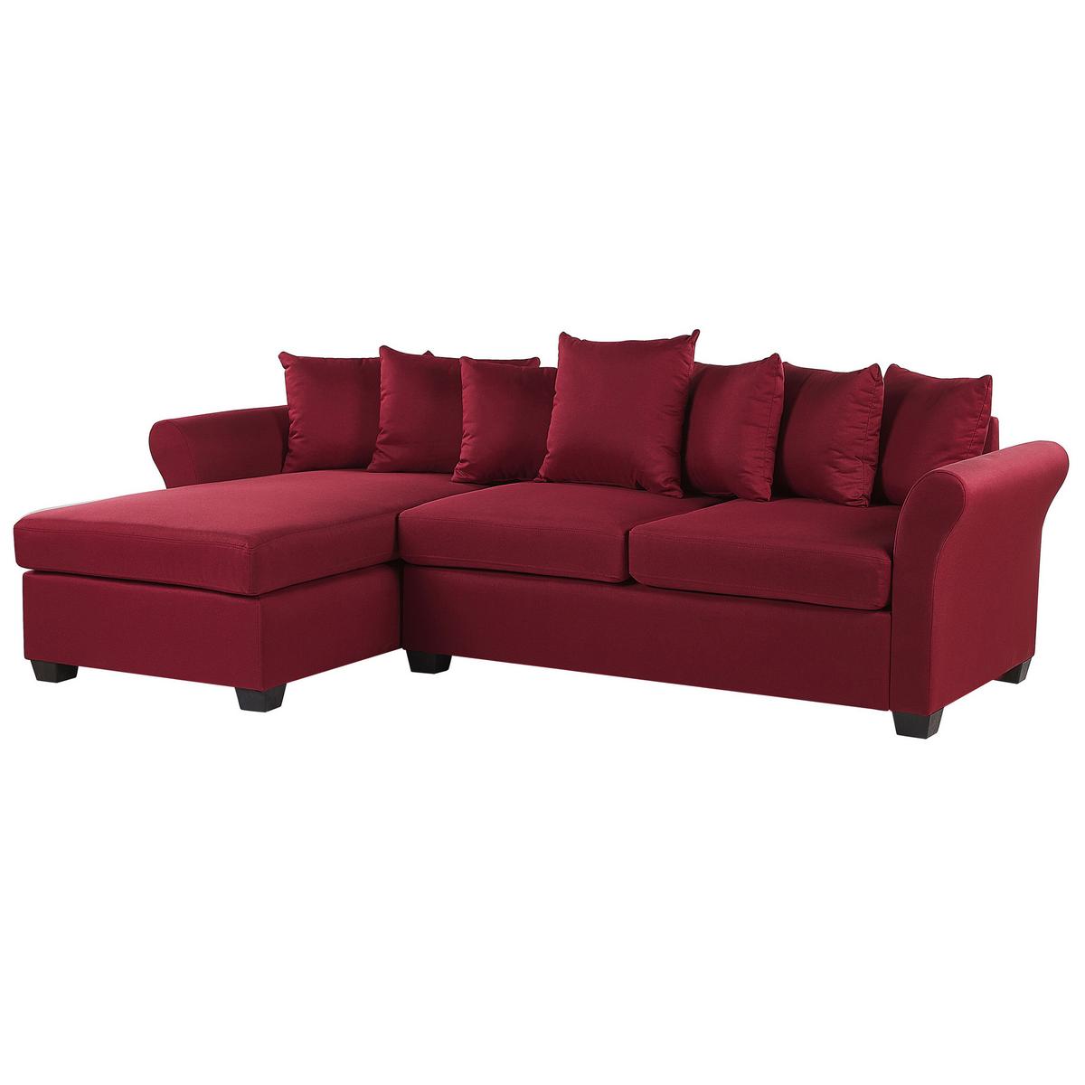 ECKSOFA Polsterbezug Dunkelrot Vikna - Dunkelrot, Textil (250/140cm) - Beliani