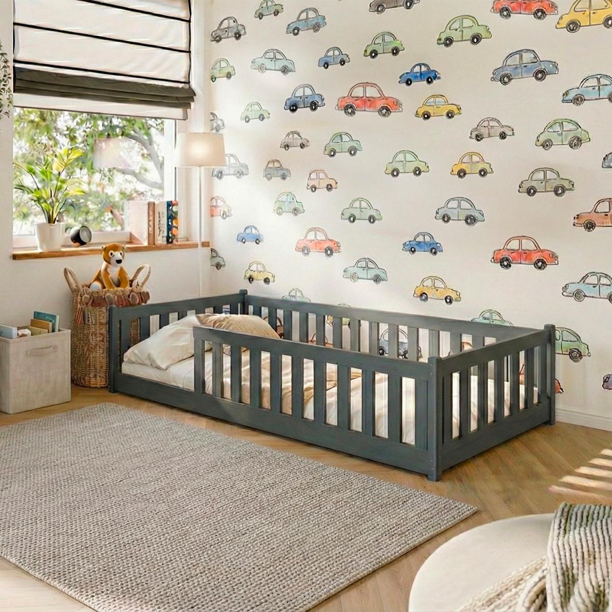 BETT Maya Anthrazit - Anthrazit, Holz - Petits-meubles