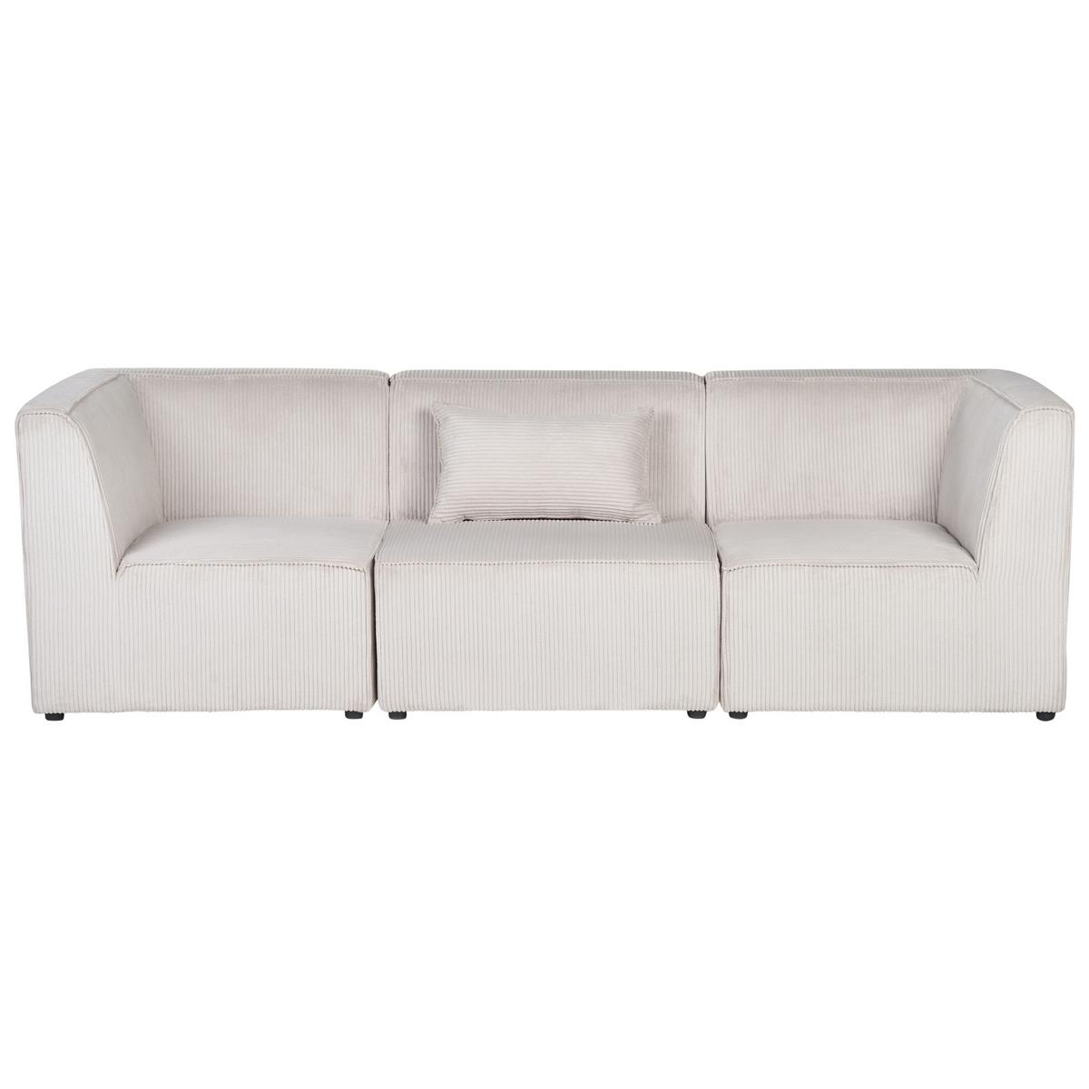 3-SITZER-MODULSOFA Beige Cord Lemvig - Beige, Textil (250/78/83cm) - Beliani