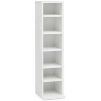 CD-REGAL – Weiß, Holz, 21x90x20 cm, 6 Fächer, offen, schmal - Weiß, Holzwerkstoff (21/90/20cm) - KADIMA DESIGN