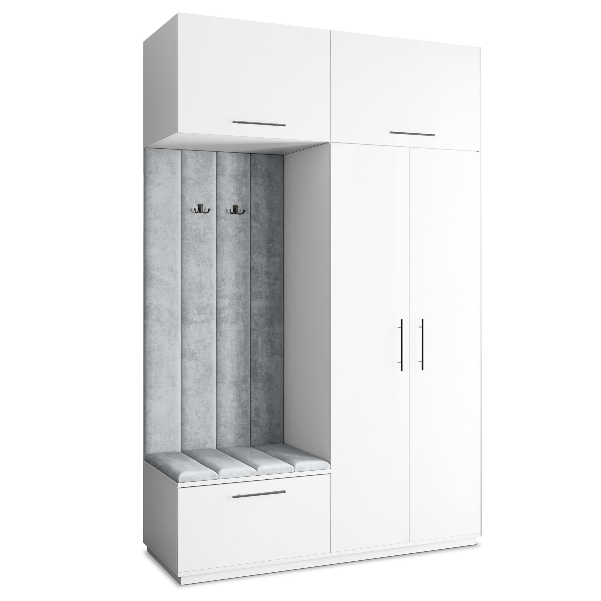 GARDEROBENSCHRANK REMA 150/240/60 cm Modern Weiß - Hellgrau/Weiß, Holzwerkstoff (150/240/60cm) - MASSENO