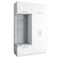 GARDEROBENSCHRANK REMA 150/240/60 cm Modern Weiß - Hellgrau/Weiß, Holzwerkstoff (150/240/60cm) - MASSENO