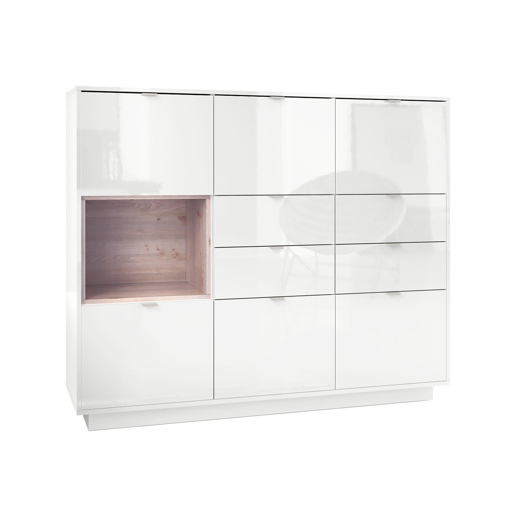 HIGHBOARD Metro Einsatz in Eiche Nordic - Silbereichenfarben, Holzwerkstoff (153/123/37cm) - Vladon