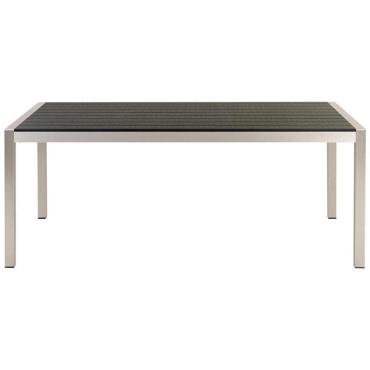 GARTENTISCH Aluminium schwarz 180/90 cm Vernio - Schwarz, Holz (180/90/76cm) - Beliani