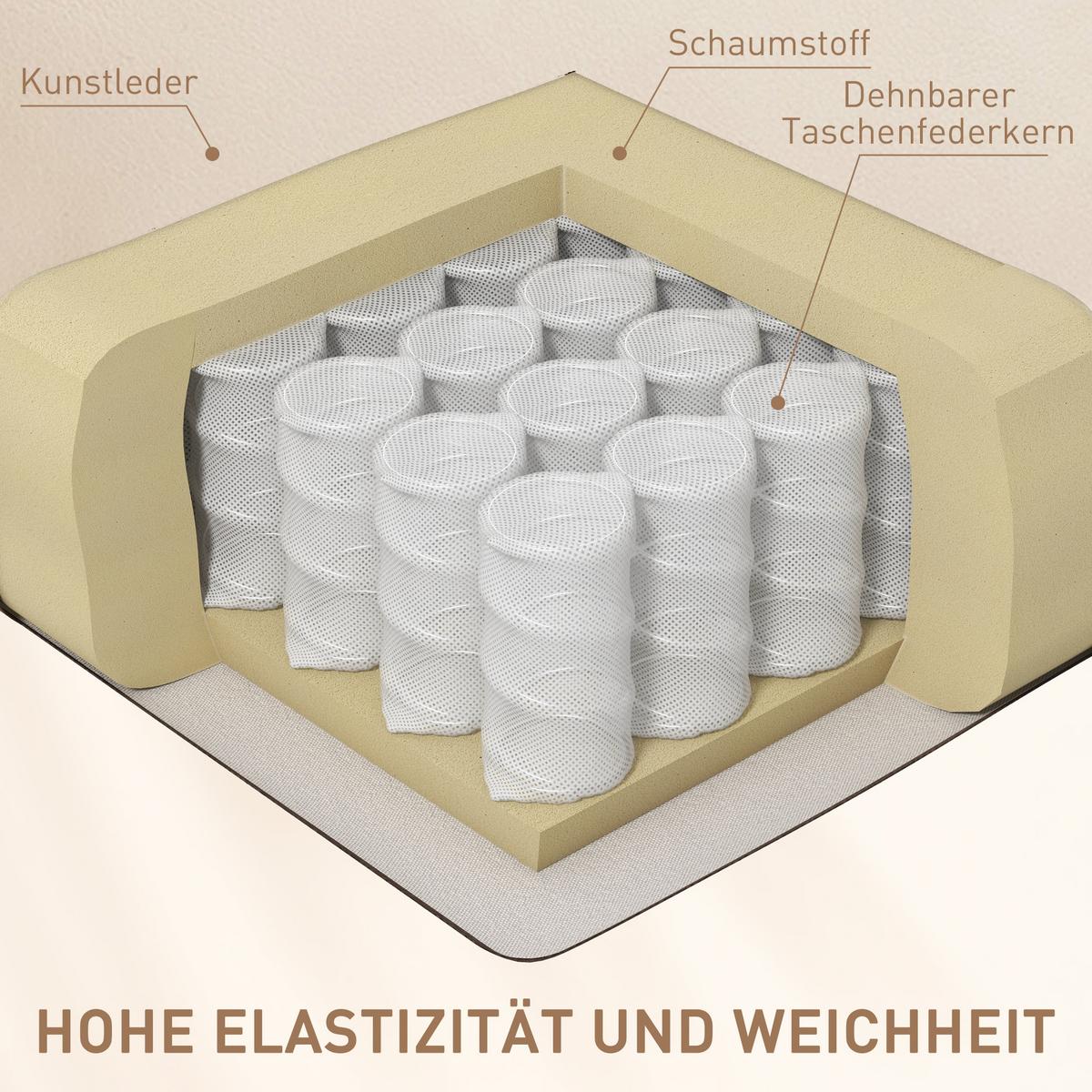 MASSAGESESSEL Fernsehsessel Elektrisch Relaxsessel 5 Massage-Modi Cremeweiß - Creme/Schwarz, Leder/Metall (92/109/84cm) - HOMCOM